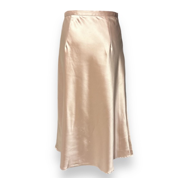 COMMONSENSE High Waisted Satin Midi Skirt Apricot - Picture 5 of 11